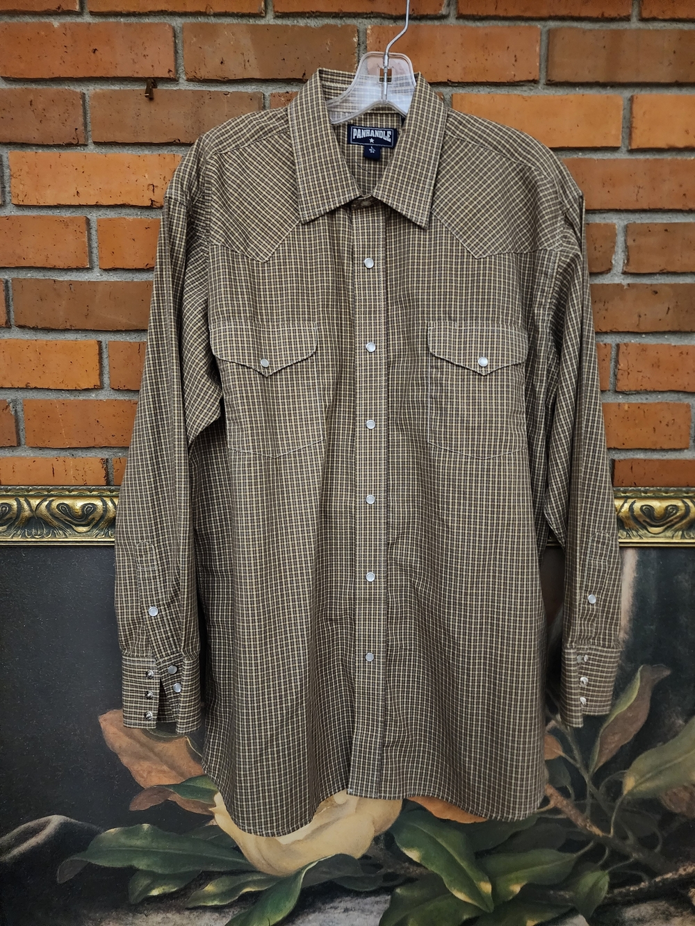 Panhandle Slim Men's Brown Plaid Western Button-Down Shirt